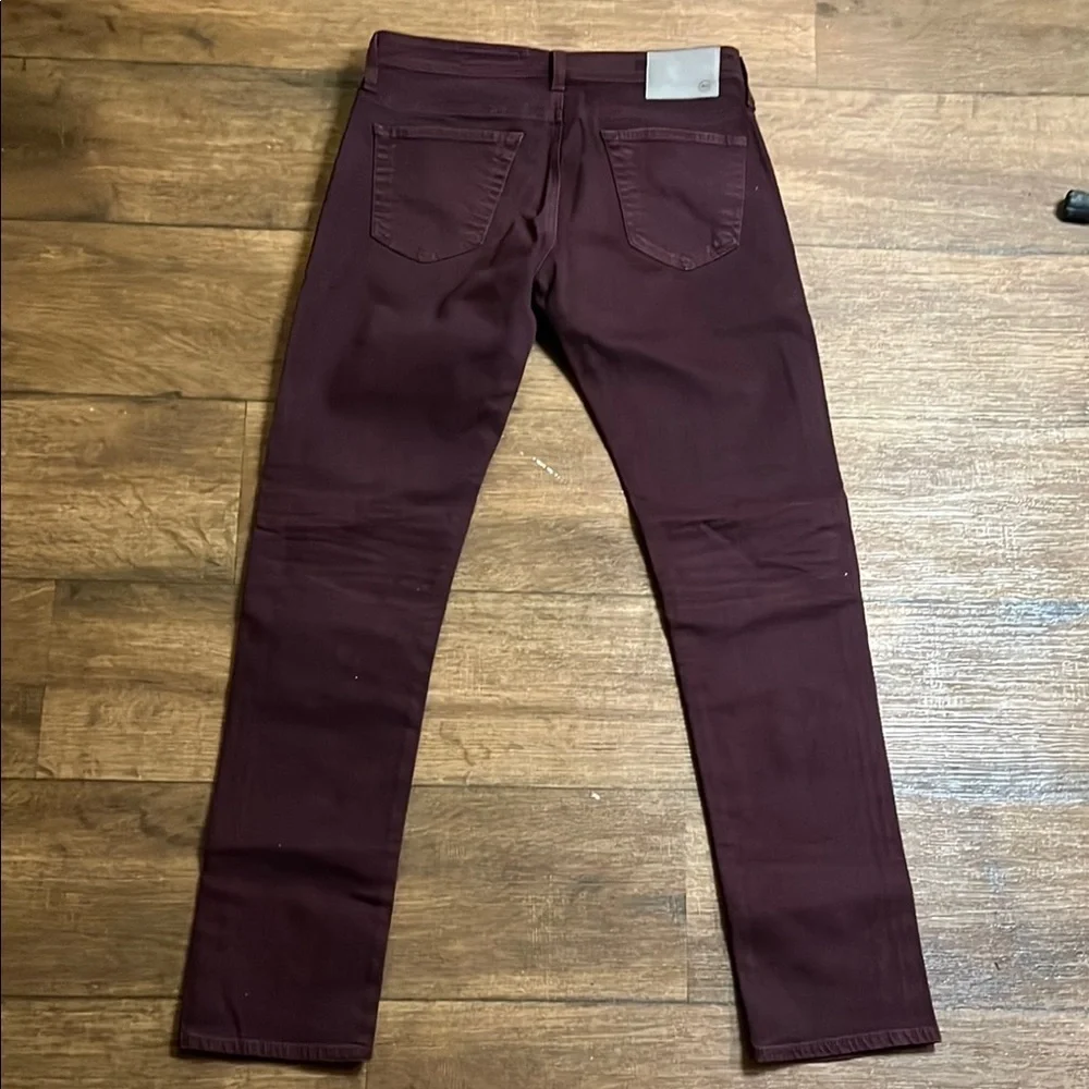 Mens Ag Adriano Goldschmied burgundy jeans size 31